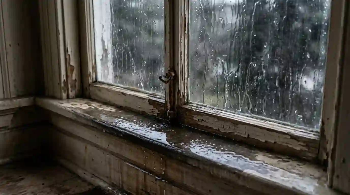 Rain coming in around an old window